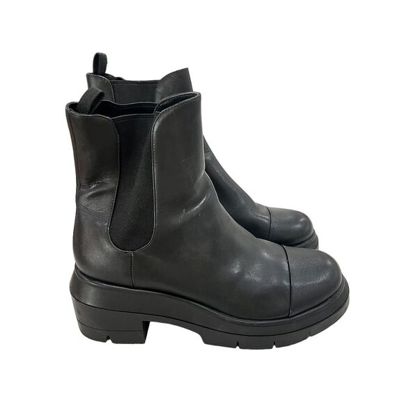 Stuart Weitzman Norah Women's Black Leather Chelsea Boots Size 8.5 C wide - Picture 2 of 7